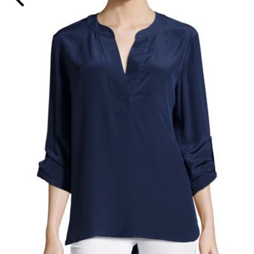 DVF Esti Navy Blue Blouse